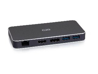 C2G USB-C 7-in-1 Dual Display MST Docking Station with HDMI DisplayPort Ethernet USB and Power Delivery up to 100W - Dockingstation