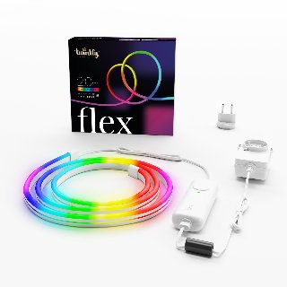 Twinkly Flex – App-controlled RGB LED neon tube. 2 Meters. White Wire. - Lysrem