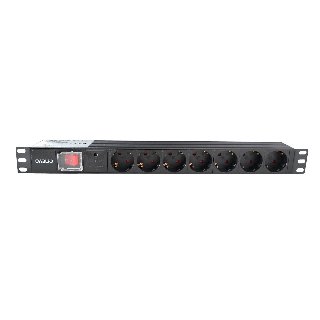 Cablio 1U Aluminum PDU | 7x Outlets | Surge Protection | 16A