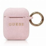 GUESS GUACCSILGLLP AirPods cover light pink / pink Silicone Glitter