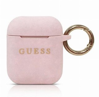 GUESS GUACCSILGLLP AirPods cover light pink / pink Silicone Glitter