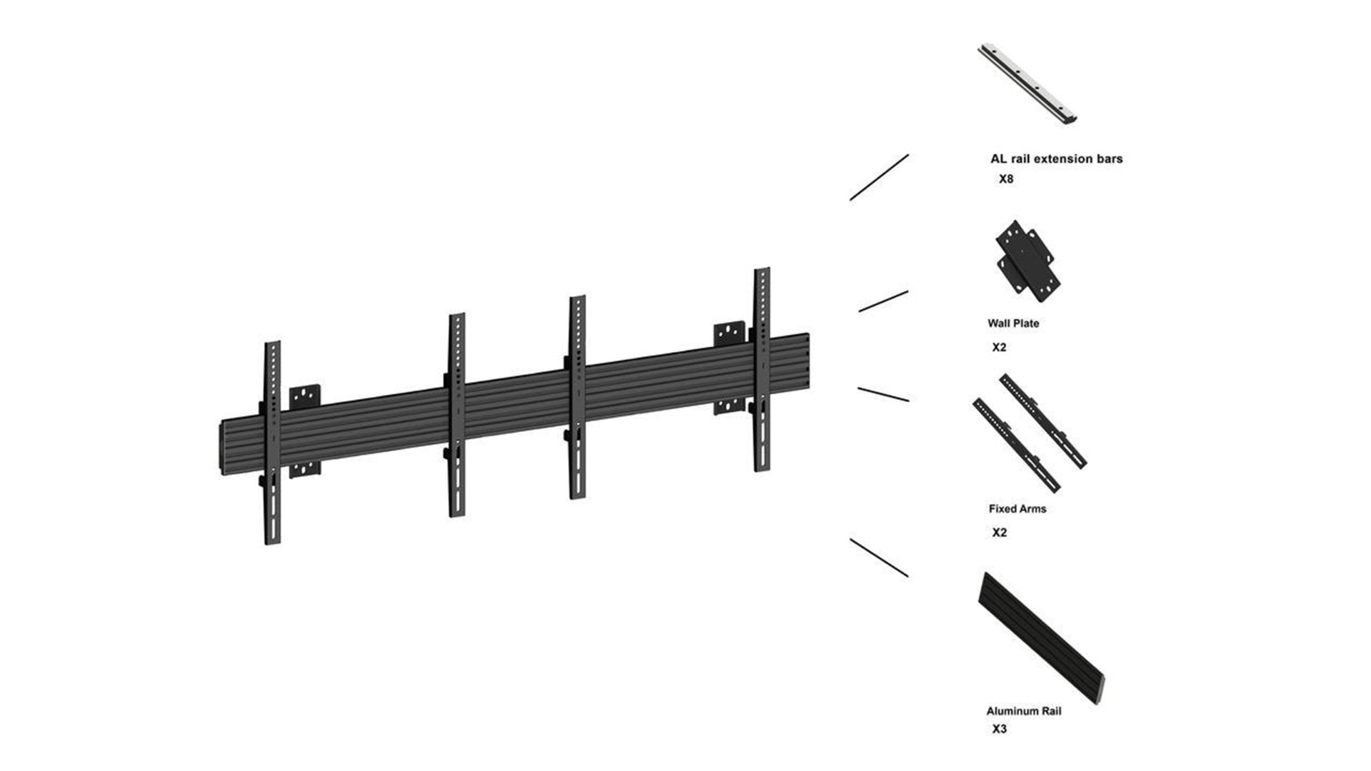 Multibrackets M Wallmount Pro MBW2U Fixed Black