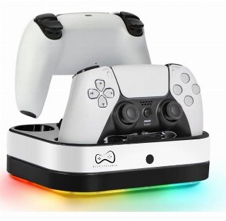 Deep Explorer Dobbelt opladningsstation med LED RGB til DualSense og PlayStation Portal