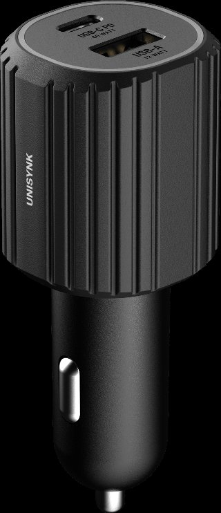 Biloplader dobbelt USB-C/A 72WSort