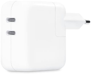 Strømforsyning på 35 W med to USB-C-porteHvid