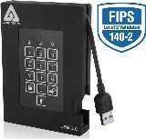 Apricorn Padlock fortress 2TB Sort - Harddisk - ekstern (bærbar)
