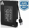 Apricorn Padlock fortress 2TB Sort - Harddisk - ekstern (bærbar)