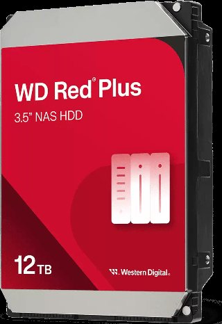 WD Red Plus 12TB 3.5" 7200r/min SATA 6.0 Gbit/s HDD - 12 TB - 7200