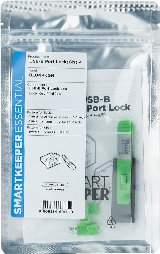 Smartkeeper USB-B Port Blocker, 1 x nøgle / 4 x låse, grøn - Portblokering + nøgle