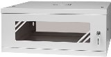 Wall Rack 19" 4U 45cm Glass Door Grey