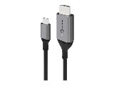 Alogic Ultra 2m HDMI USB-C Grå, Sort