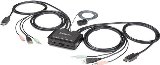 2 Port USB 4K60Hz DisplayPort KVM Switch with Built-In Cables - KVM / audio-switch - 2 porte