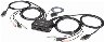 2 Port USB 4K60Hz DisplayPort KVM Switch with Built-In Cables - KVM / audio-switch - 2 porte