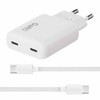 X2O 65W GaN Dual SLIM AVS Oplader (Inkl. 1.5 m USB-C til USB-C kabel)