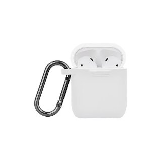 NORTH Airpods Protective Case Silicone Carabiner White