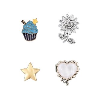 ONSALA Charms Pimp Your Phone Metal and Plastic 4pcs - Dekorativ figur
