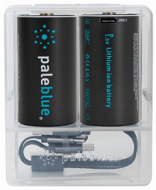 paleblue Pale Blue Li-Ion Rechargeable D Battery 2 pack of
