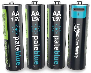 paleblue Pale Blue Voyager AA Battery 4-pack AA w/ 4x1 cabl