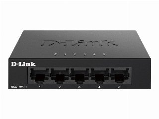 D-Link DGS-105GL 5 Port Gigabit Metal Unmanaged Desktop Switch - Switch - 5 porte - ikke administreret