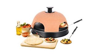 Emerio Pizzamaskine Terracotta inkl. 4 pizzaskovle