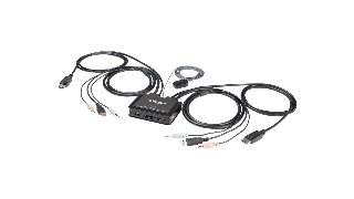 StarTech.com 2 Port USB 4K60Hz DisplayPort KVM Switch with Built-In Cables - KVM / audio switch
