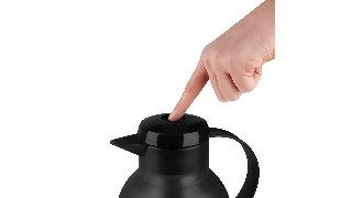 Emsa Samba termokande, 1 ltr. sort, med Quick Press