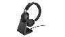 Jabra Evolve2 65 incl Charging Stand Stereo USB-A Microsoft Teams Sort - Headset - Bluetooth - trådløs - USB-A