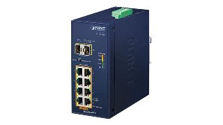 PLANET IGS-1020PTF Industrial 8-Port 10/100/1000T 802.3at PoE + 2-Port 100/1000X SFP Ethernet
