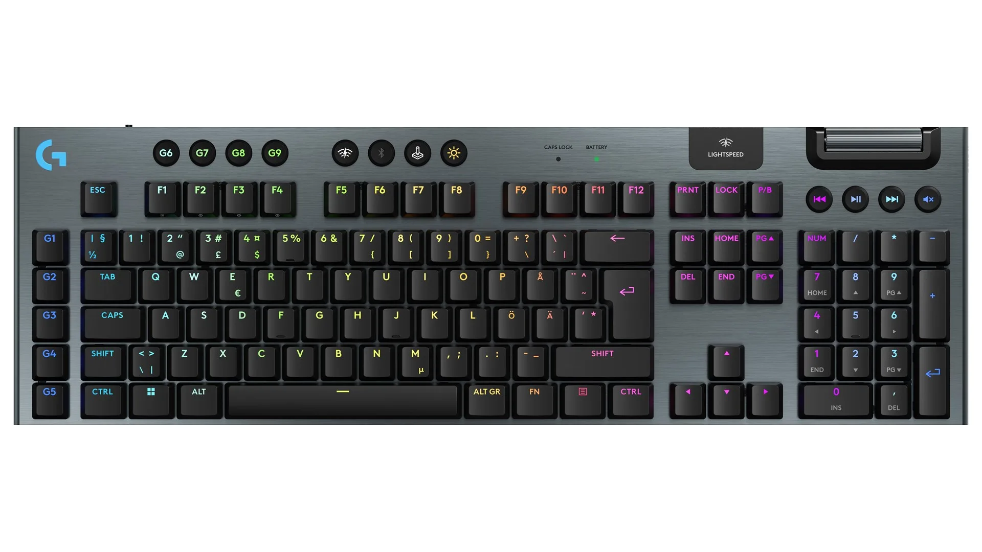 Logitech G915 X LIGHTSPEED ClickyKablet og trådløs Logitech GL Tactile Nordisk