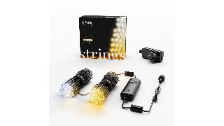 Twinkly Strings – 250 App-Controlled Warm to Cool White LEDs. 20 Meters. Black Wire. - Kædelys