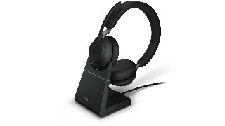 Jabra Evolve2 65 incl Charging Stand Stereo USB-A UC Sort - Headset - Bluetooth - trådløs - USB-A