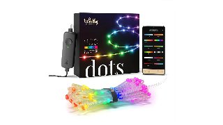 Twinkly Dots – 200 App-controlled RGB LEDs. 10 Meters. Clear Wire. - Garland