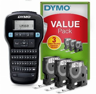 DYMO LabelManager 160 etiketmaskine startsæt |  Med 3 ruller Dymo D1 etikettape