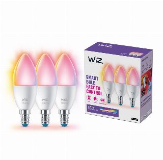 WiZ Full Color C37 E14 Smart Kertepære 3-pakke – RGB/16 millioner farver + dæmpbart hvidt LED-lys