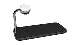 ZENS Dual+Watch Aluminium Wireless Charger Black
