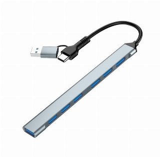 Gembird 7-port USB hub (1x USB 3.2 + 6x USB 2.0) USB-A + USB-C USB hub - USB 3.2