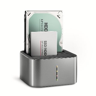 AXAGON Superpeed USB-C Dual HDD/SSD Dock med Clone Fuction - HDD dockingstation - ekstern