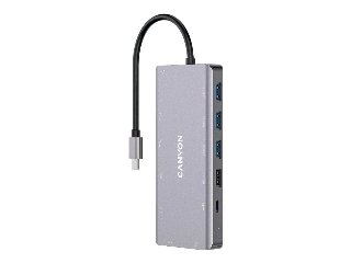 Canyon DS-12 13-i-1 USB-C Hub 4K, Mørkegrå