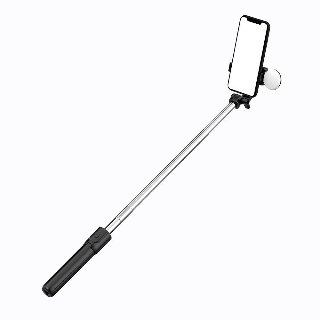 Hurtel Selfie Stick WR1YXS Telescopic Tripod 0.71m with Round Lamp
