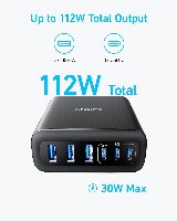 Anker Charger (112W 6 Ports GaN) - Strømforsyningsadapter