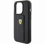 Ferrari Grip Stand Metal Logo Case for iPhone 15 Pro Max