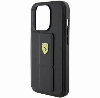 Ferrari Grip Stand Metal Logo Case for iPhone 15 Pro Max