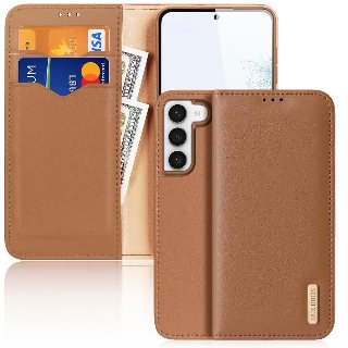Dux Ducis Hivo Samsung Galaxy S23+ Case Flip Cover Wallet Stand RFID Lock Brown