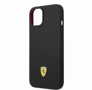 Ferrari Silicone Metal Logo Magsafe Case for iPhone 14 Plus