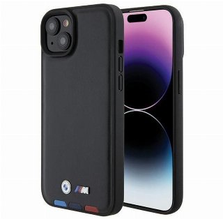 BMW BMHCP15M22PTDK iPhone 15 Plus 6.7" black/black Leather Stamp Tricolor
