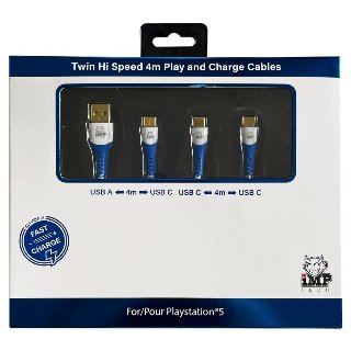 iMP TECH 4M Braided Fast Charge Play and Charge Cable for PS5