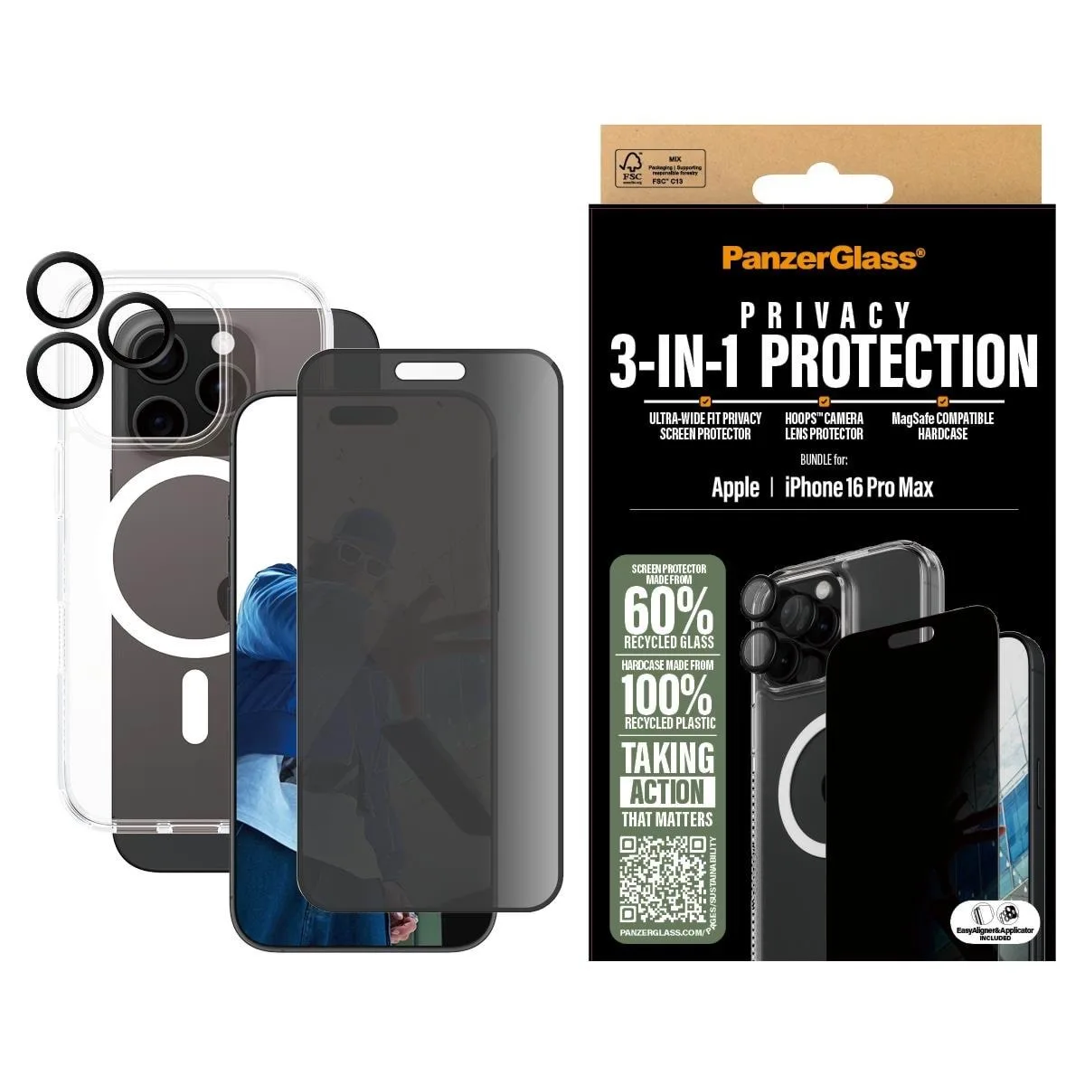 PanzerGlass PanzerGlass 3-in-1 Privacy Protection Bundle iPhone 16 Pro Max