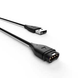 FIXED USB-A Ladekabel til Garmin Smartwatch Sort