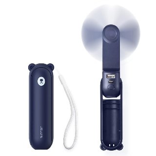 Jisulife Handheld Fan Life8 Mini Portable USB Fan with 2000mAh Power Bank and Flashlight