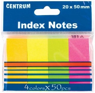 CENTRUM StickNotes papir 4*100 stk. ass. neon